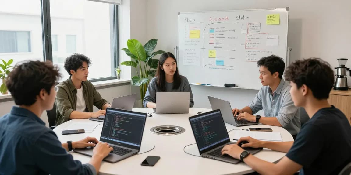 telegraimin.com development team collaborating in a modern tech workspace