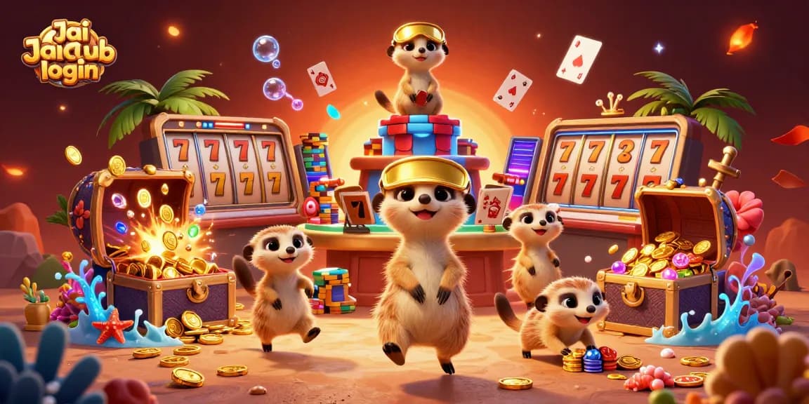 Engage in thrilling gameplay at Jai club login with charming meerkats managing a vibrant casino.