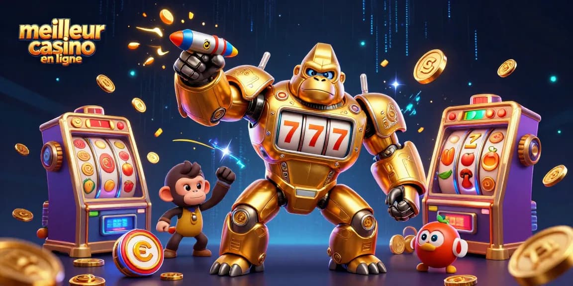 Visitez le meilleur casino en ligne et gagnez avec un gorille transformateur doré inspiré des machines à sous.