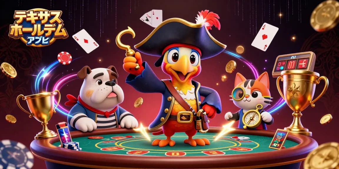 テキサスホールデム アプリでリアルなポーカー体験を楽しむ3Dイラスト