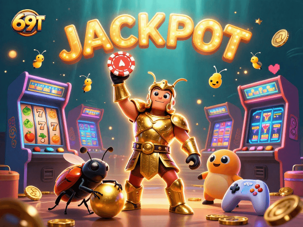 O 69T oferece uma experiência de caça ao jackpot com besouros guerreiros e muito brilho!