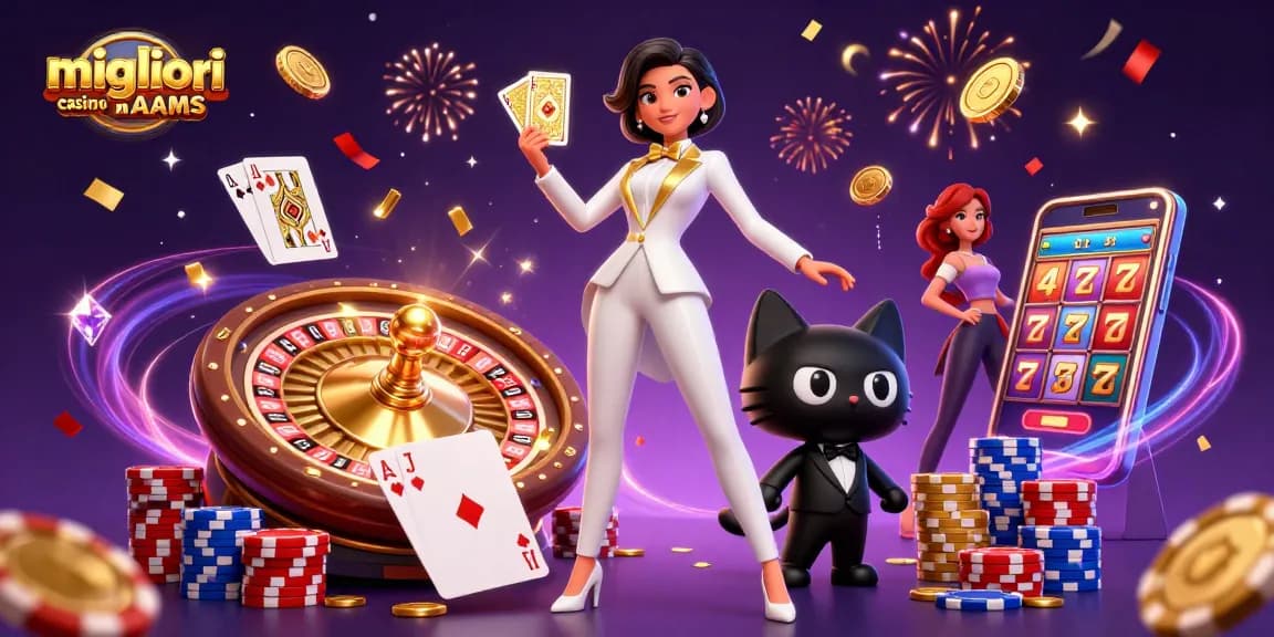 Interagisci con i migliori nei migliori casino non AAMS con personaggi 3D vivaci ed elementi di gioco emozionanti.