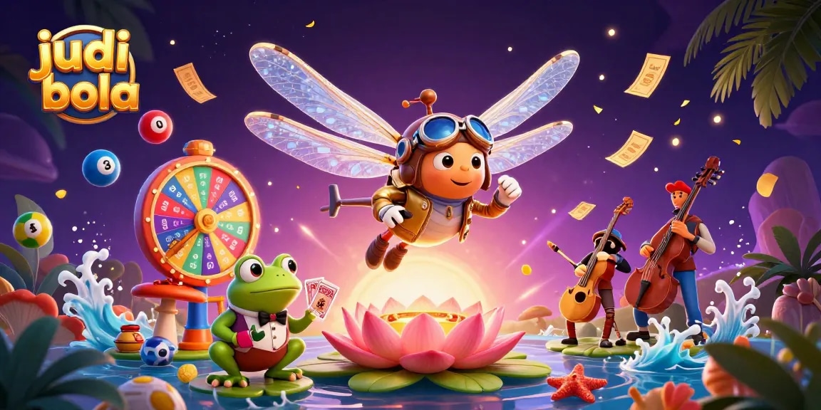 Engage in judi bola with vibrant sports betting action featuring playful characters and dynamic game elements.