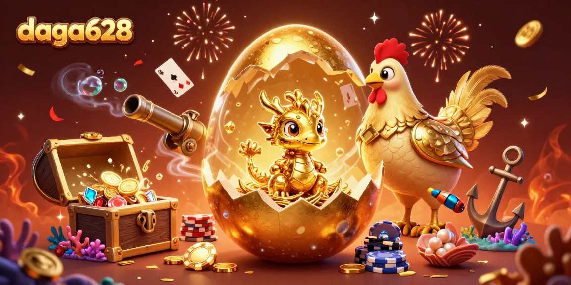 Engage in thrilling cockfighting action with daga628's dynamic dragon scene filled with golden coins.