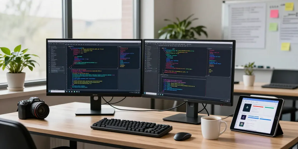Engaged programmer working on 纸飞机中文版 in a tech workspace.
