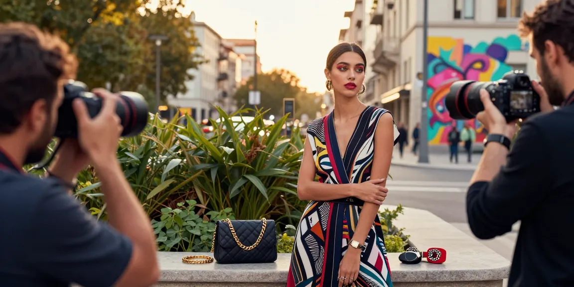 Sessione fotografica di una modella a Milano per un book fotografico modelle, abbigliamento elegante e sfondo urbano.