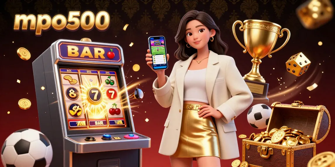 Experience mpo500 with a vibrant 3D illustration showcasing a thrilling casino scene full of excitement.