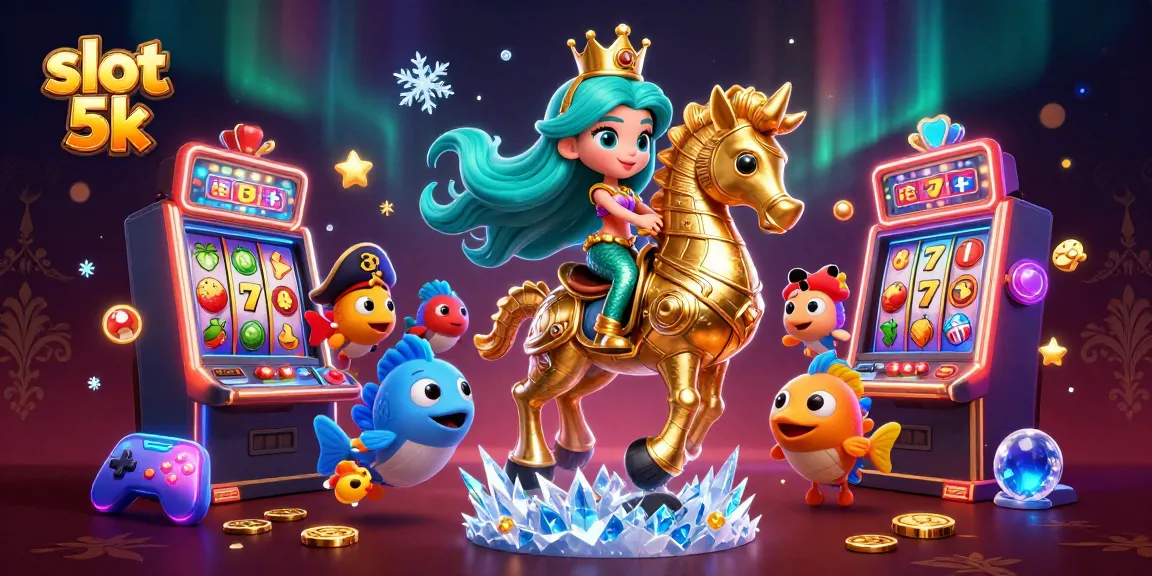 Experience thrilling gameplay with slot 5k's vibrant casino illustration featuring winning elements and characters.