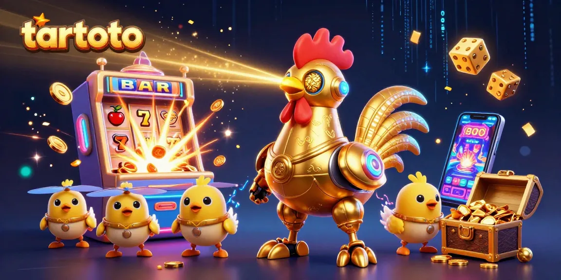 Experience thrilling gameplay at tartoto with a golden robot and jackpot explosion.