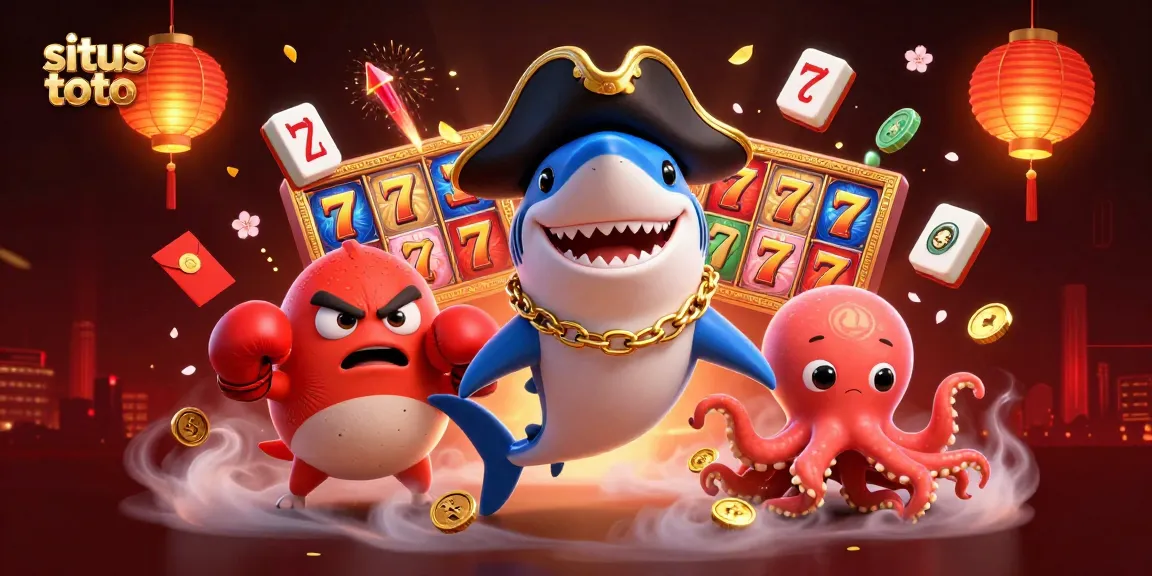 Win big at situs toto with thrilling slot games, showcased in a vibrant, dynamic 3D scene.