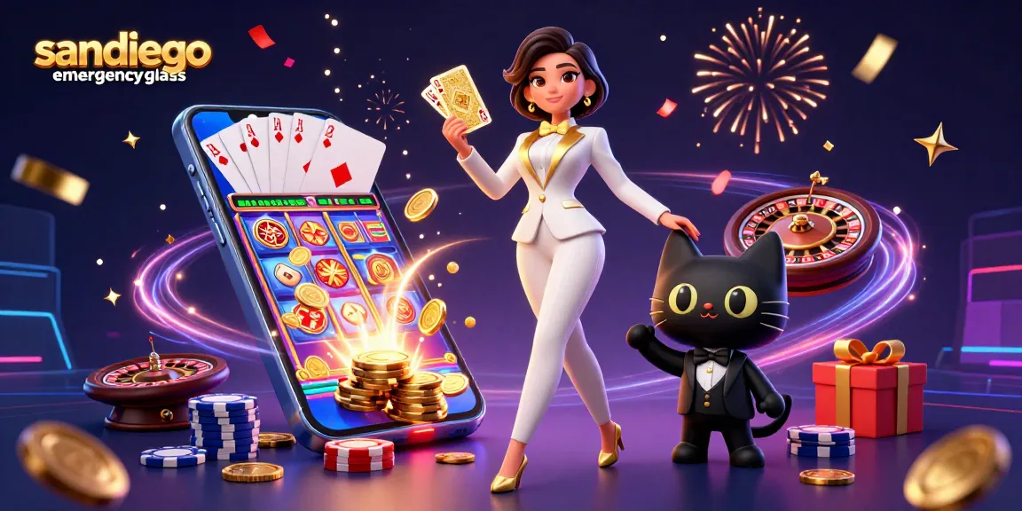 Experience thrilling games at sandiegoemergencyglass with vibrant slot reels and glamorous casino elements.