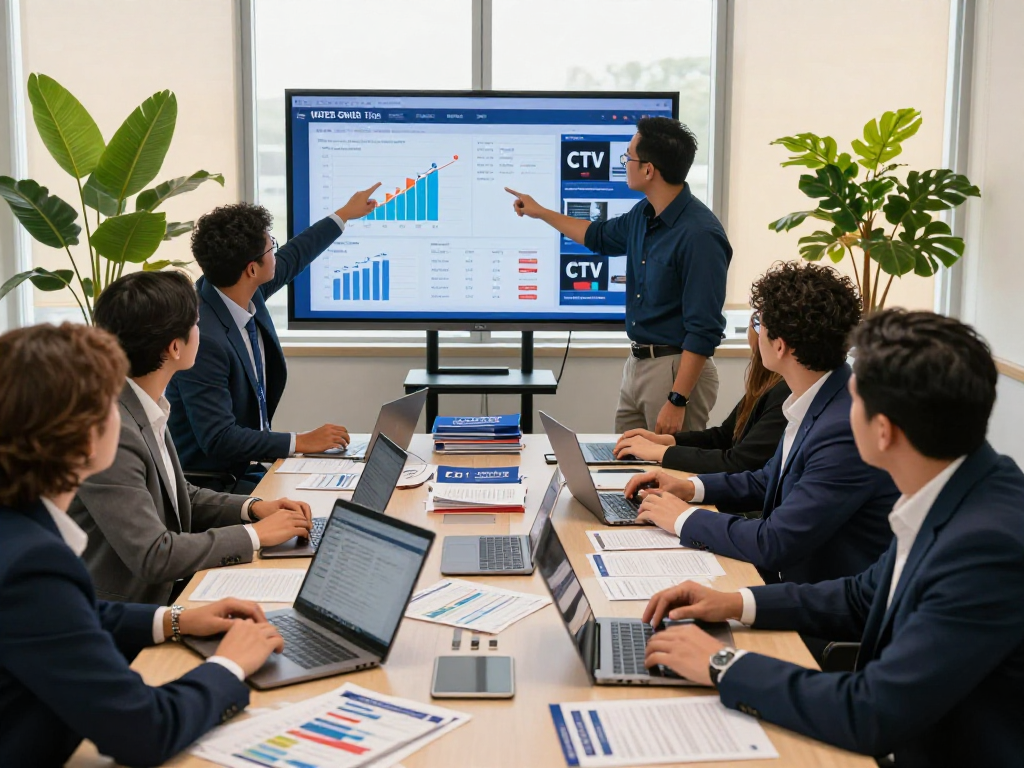 Learn how to buy CTV ads for a campaign in a collaborative environment with strategists analyzing data.
