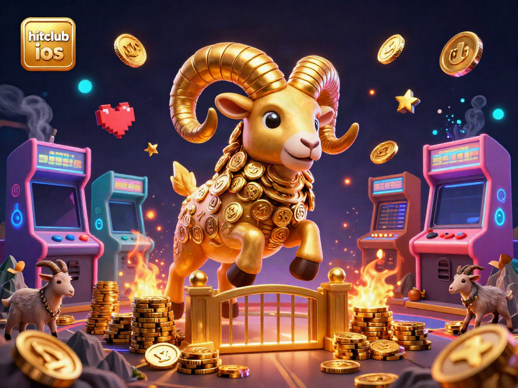 Experience gaming thrills with the hitclub ios golden ram charging through a vibrant casino scene.