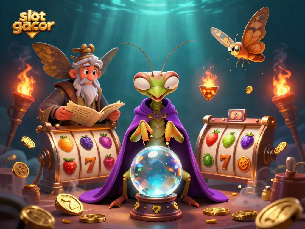 Slot gacor dengan karakter pencerita nasib dan elemen kasino dalam suasana yang mistis.