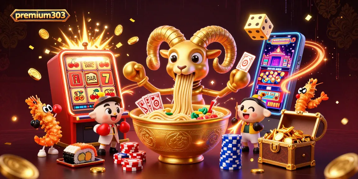 Experience mega wins with premium303 at this vibrant slot game scene featuring dynamic characters and jackpot excitement!