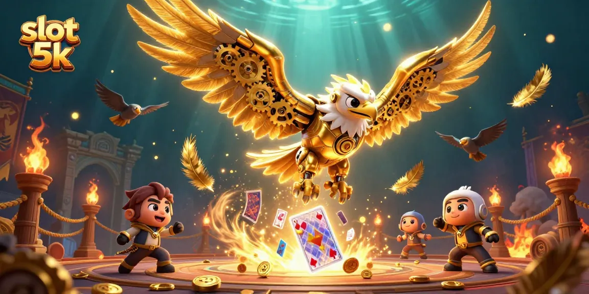Experience thrilling wins with slot 5k in a vibrant casino atmosphere showcasing an eagle amidst shimmering elements.