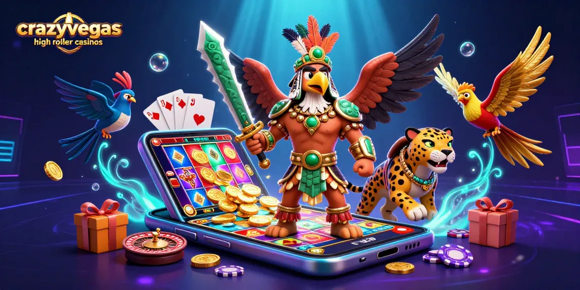 Experience the excitement at crazyvegas high roller casinos with a vibrant 3D slot game scene