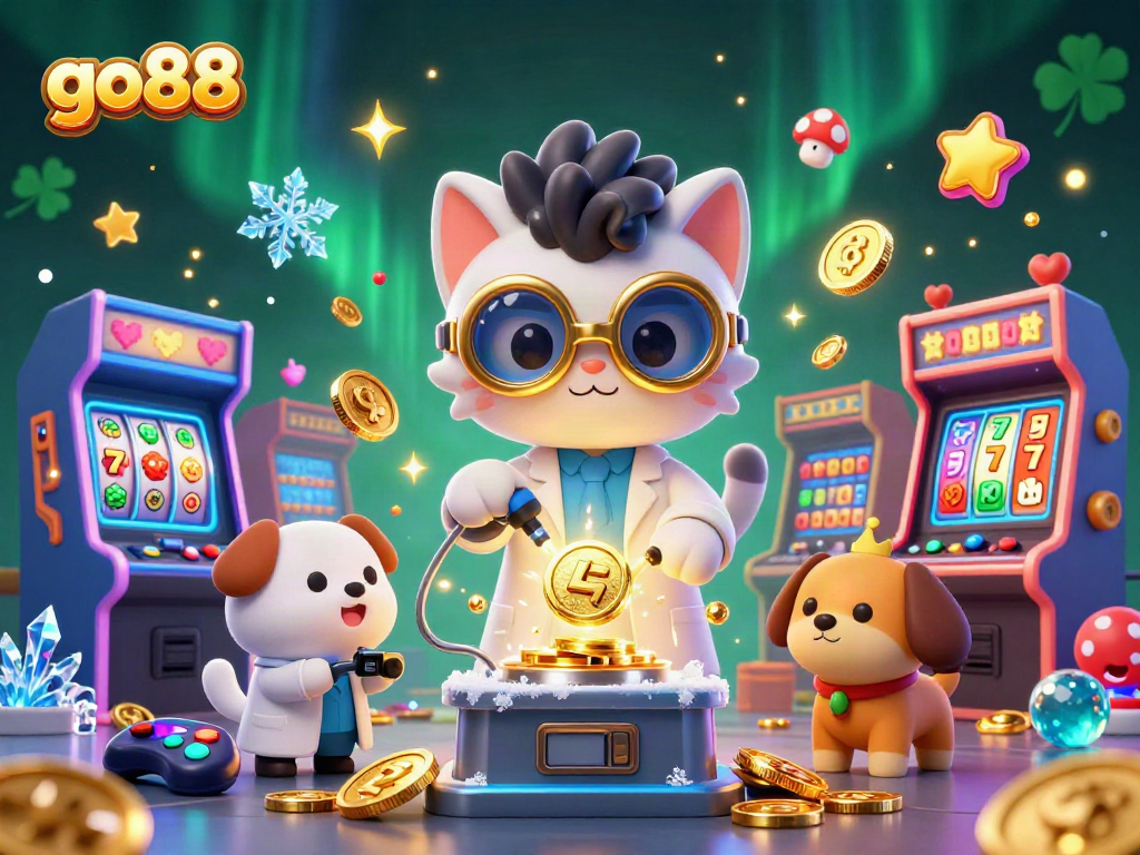 Experience go88's immersive gaming with vibrant characters and dynamic casino visuals.