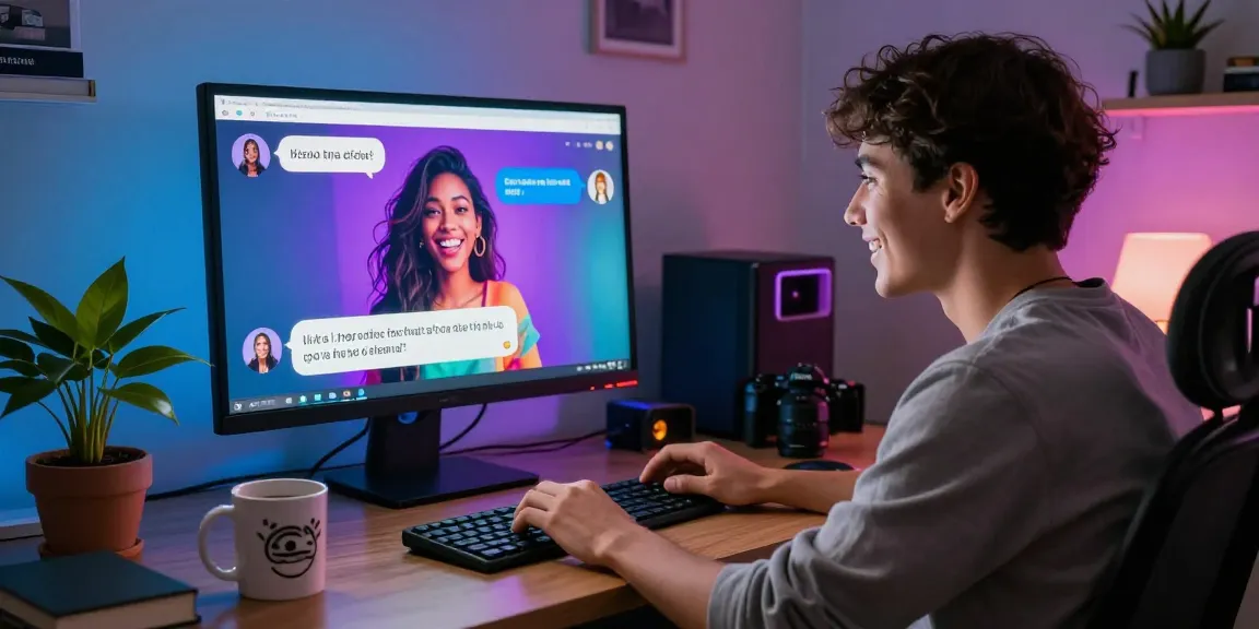 Interactive NSFW AI chat experience highlighting user engagement through expressive character interactions.