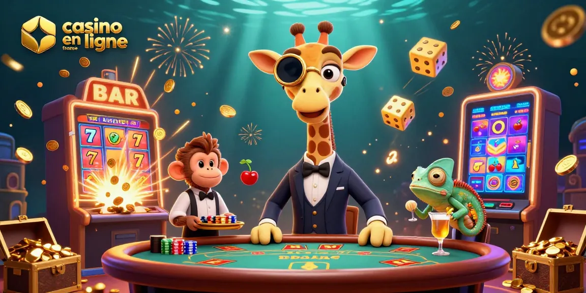 Découvrez l'excitation du casino en ligne France avec des personnages animés dans une scène de jeu vibrante.