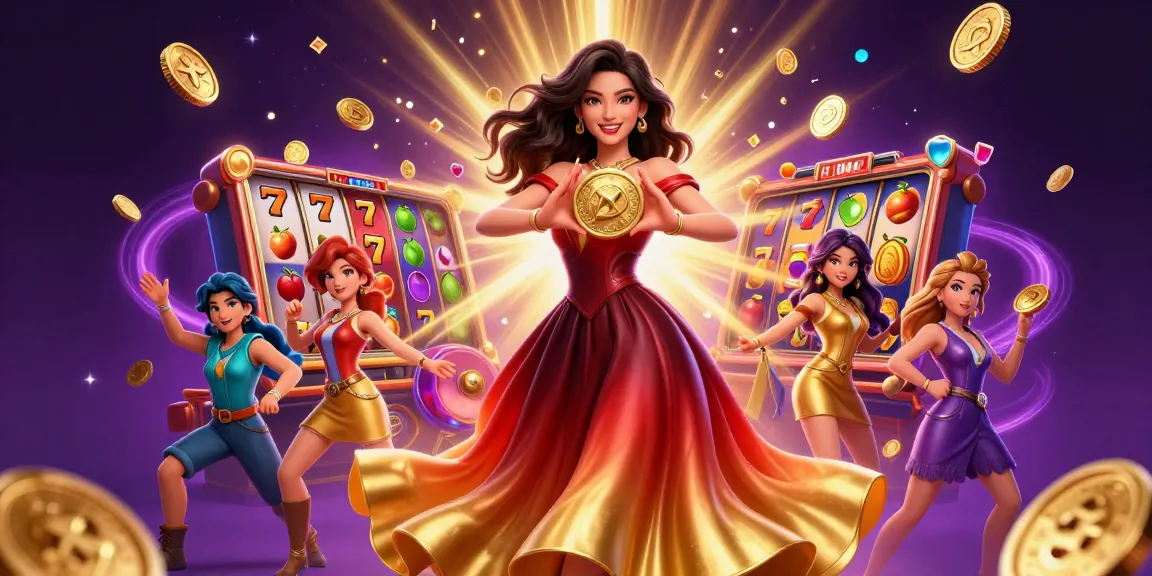 Experience the thrill of link slot gacor with a dynamic scene of winning symbols and coins raining down.