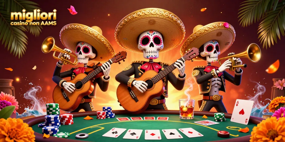 Scopri la vivace scena dei migliori casino non AAMS con una band mariachi energica e azione di poker.