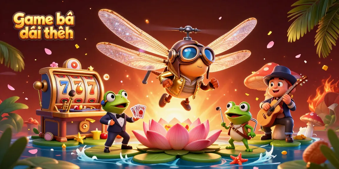 Play thrilling game bài đổi thưởng with a lively casino scene featuring characters and dynamic elements.