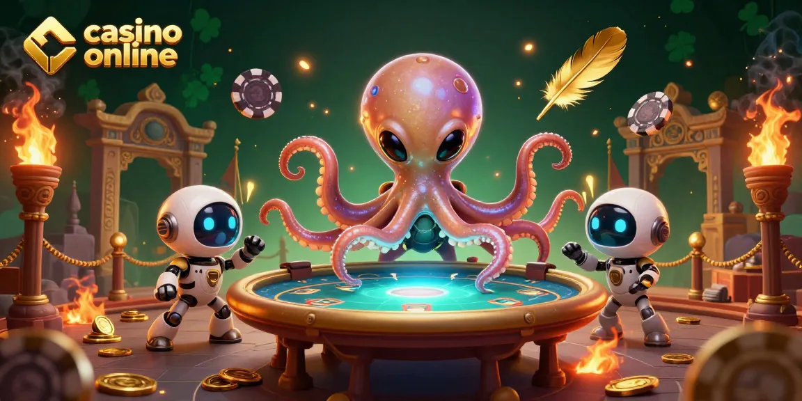 Giocare a casino online con l'alieno polpo e il robot tra chips e poker fantastici.