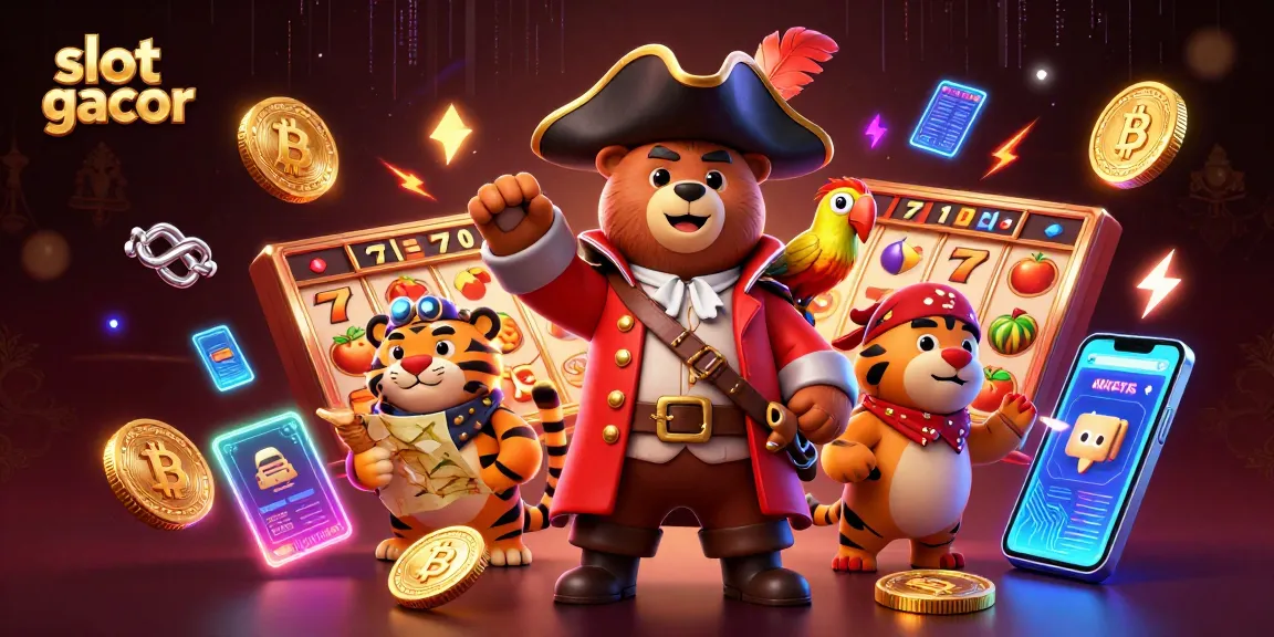 Experience the thrill of slot gacor with a vibrant illustration showcasing winning symbols and characters.