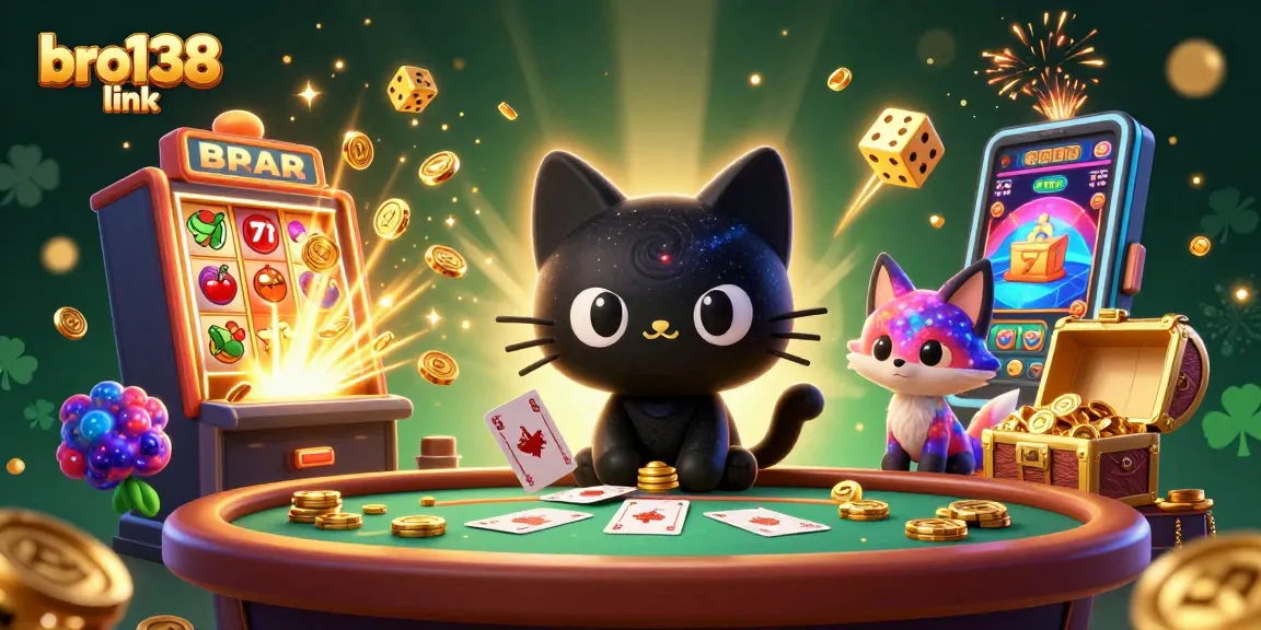Experience the thrill at bro138 link with a cosmic casino illustration featuring exciting gaming elements.