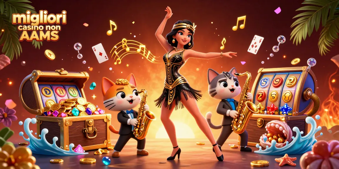 Scene illustrate dei migliori casino non AAMS che mostrano elementi e personaggi dinamici del casinò