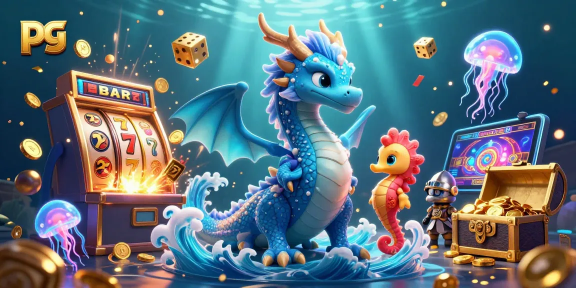 Spin the pg slot reels with a colorful underwater dragon scene bursting with casino elements.