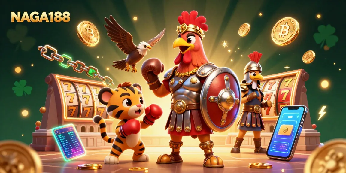 NAGA188 meningkatkan pengalaman judi Anda dengan ilustrasi kasino yang menampilkan simbol keberuntungan dan slot jackpot.