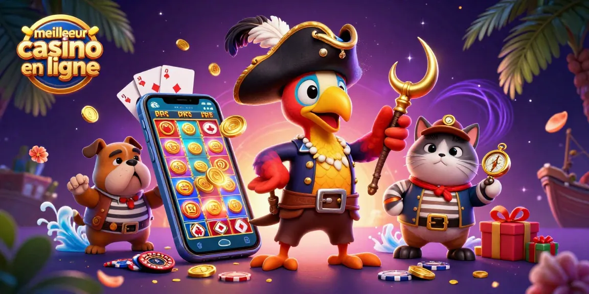Découvrez le meilleur casino en ligne avec une illustration captivante intégrant des jeux de hasard.