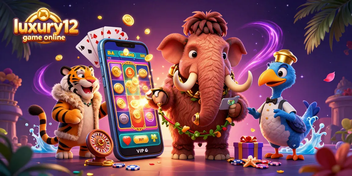 Play the luxury12 game online with vibrant casino characters and engaging game elements.