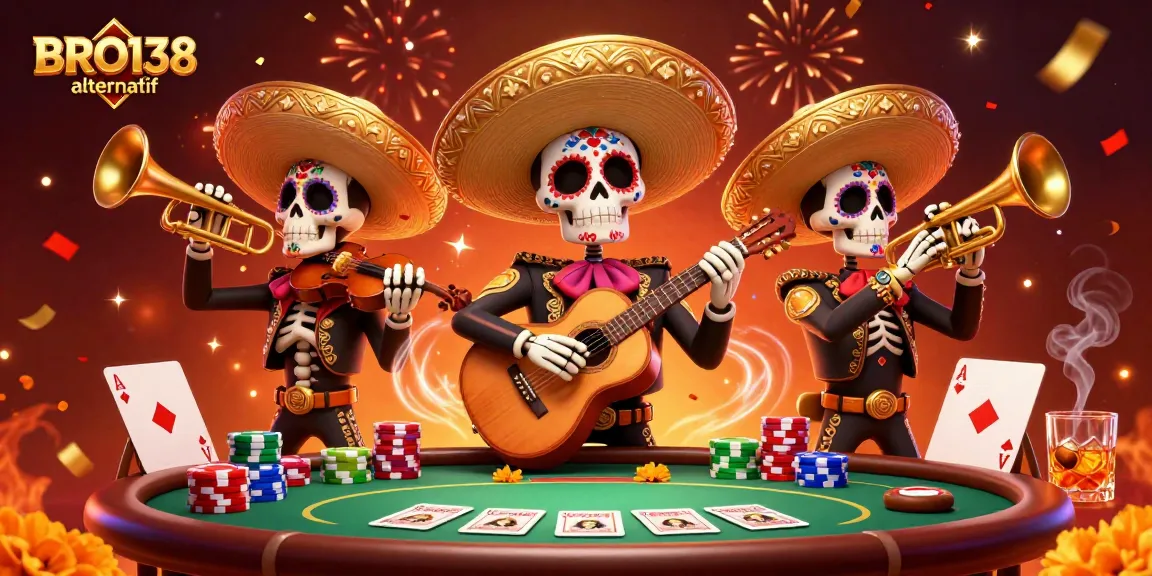 Experience thrilling gameplay at BRO138 alternatif with vibrant casino elements and festive characters.